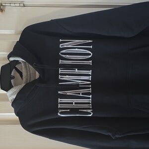 CHAMPION BRAND SIGNATURE MEN'S BLACK PULLOVER SWEATSHIRT HOODIE SIZE XL